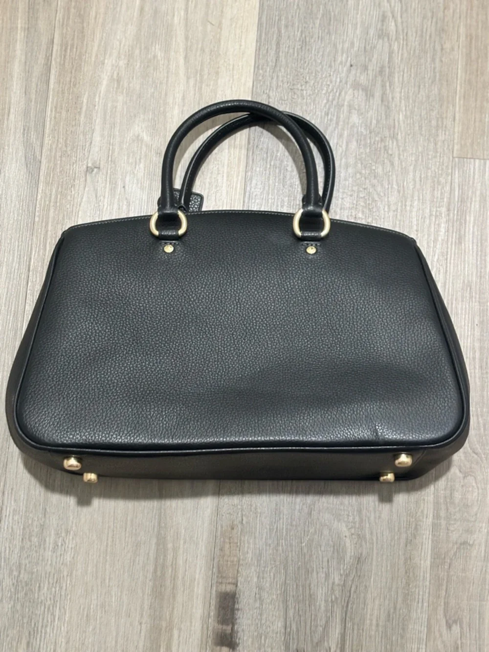 Coach Black Pebbled Leather Satchel with Gold Hardware - Picture 4 of 10